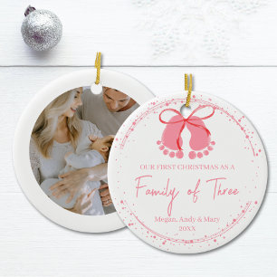 Baby’s First Christmas Family of Three Ceramic Ornament
