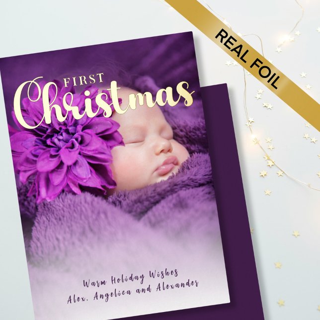 Baby’s First Christmas Foil Holiday Card (Creator Uploaded)