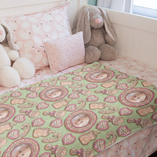 Baby’s First Christmas Gingerbread Cookie Fleece Blanket