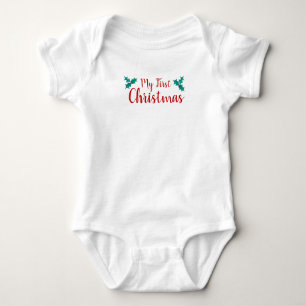 Baby’s First Christmas Holly Baby Bodysuit