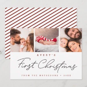 Baby’s First Christmas Modern Photo Collage Holiday Card