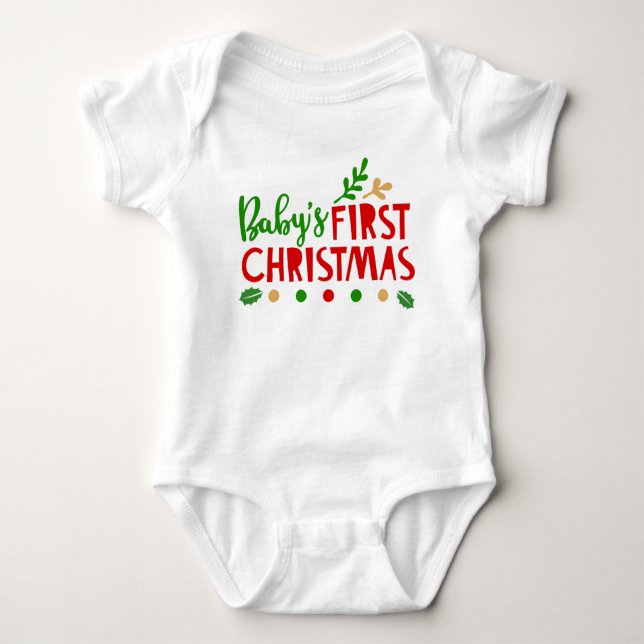 Baby’s First Christmas Outfit – Adorable Holiday  Baby Bodysuit (Front)