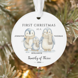 Baby’s First Christmas Penguin Family of Three Ornament