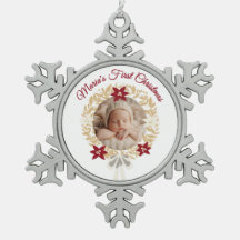 Baby’s First Christmas Snowflake Photo Ornament