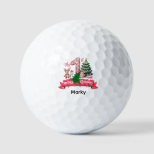 Baby’s First Christmas Snowman Personalised  Golf Balls