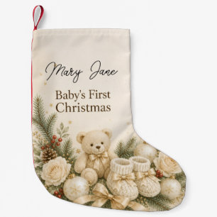 Baby’s First Christmas Teddy Bear Personalised  Small Christmas Stocking