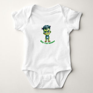 Baby’s First Halloween Frankenstein  Baby Bodysuit