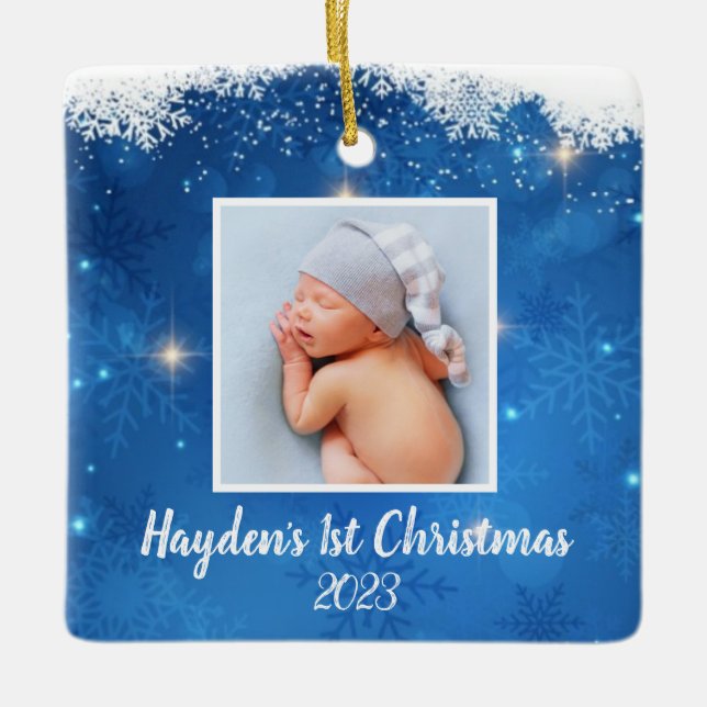  Baby’s First - Personalised Christmas Ornament  (Front)