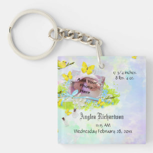 Baby’s Yellow Bird and Butterfly Photo Frame Key Ring