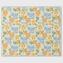 Baby Safari Animals Wrapping Paper