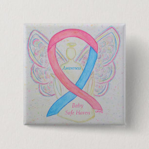 Baby Safe Haven Awareness Angel Ribbon Pin