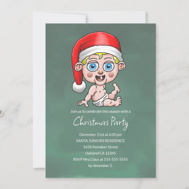 Baby Santa Claus Junior Christmas Invitation (Front)