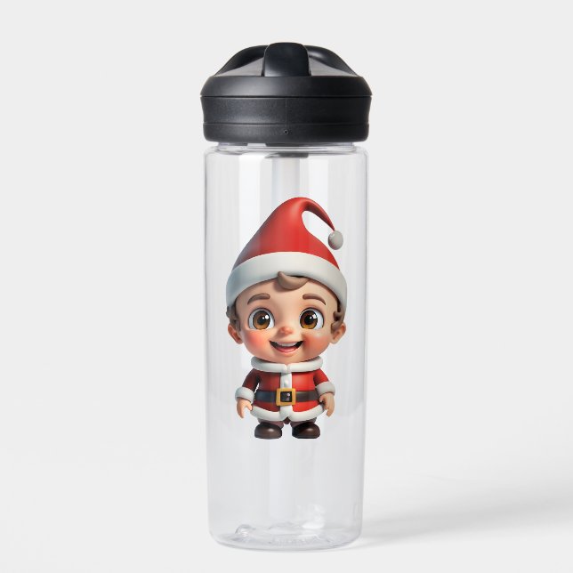 Baby Santa Claus Merry Christmas Water Bottle (Front)