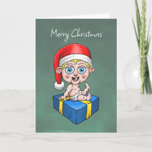 Baby Santa Claus on Christmas Eve Holiday Card