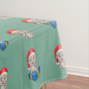 Baby Santa is ready for Christmas Eve Tablecloth