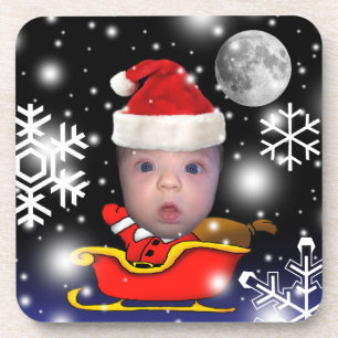 Baby Santa on Christmas Eve Coaster