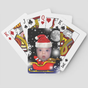 Baby Santa on Christmas Eve Playing Cards