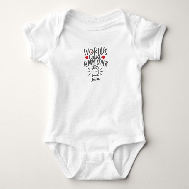 Baby Saying Newborn: World cutest Alarm Clock Bodysuit (Front)