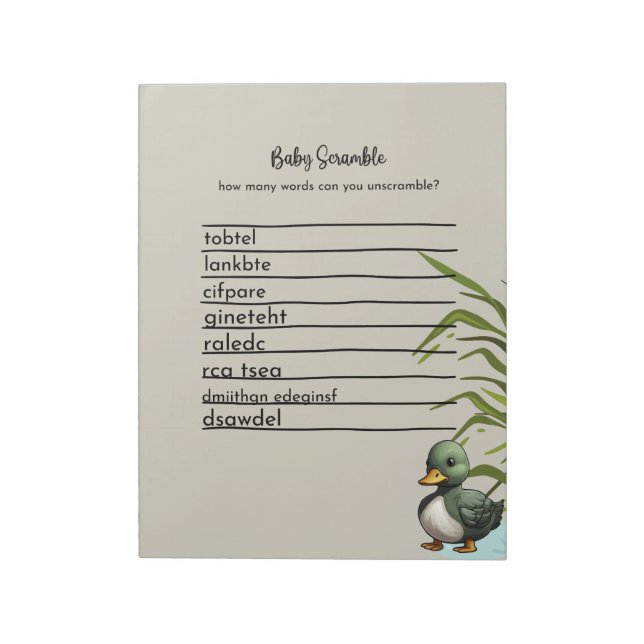 Baby Scrabble Game Notepad of 40 (Rotated)