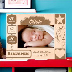 Baby Script engraved frames