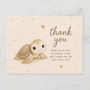 Baby Sea Turtle Baby Shower Thank You Postcard