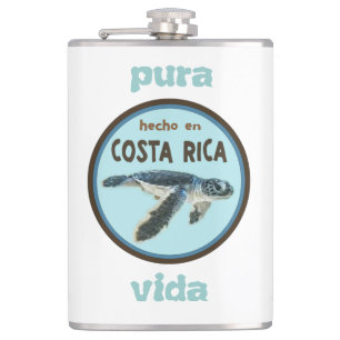 Baby Sea Turtle, Costa Rica, Pura Vida Flask