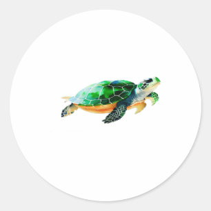 Baby Sea Turtle Moving Towards the Sea Classic Round Sticker