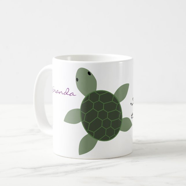 Baby Sea Turtle Personalised Mug (Front Left)