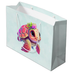 Baby Sea Turtle Pink & Cute Large Gift Bag