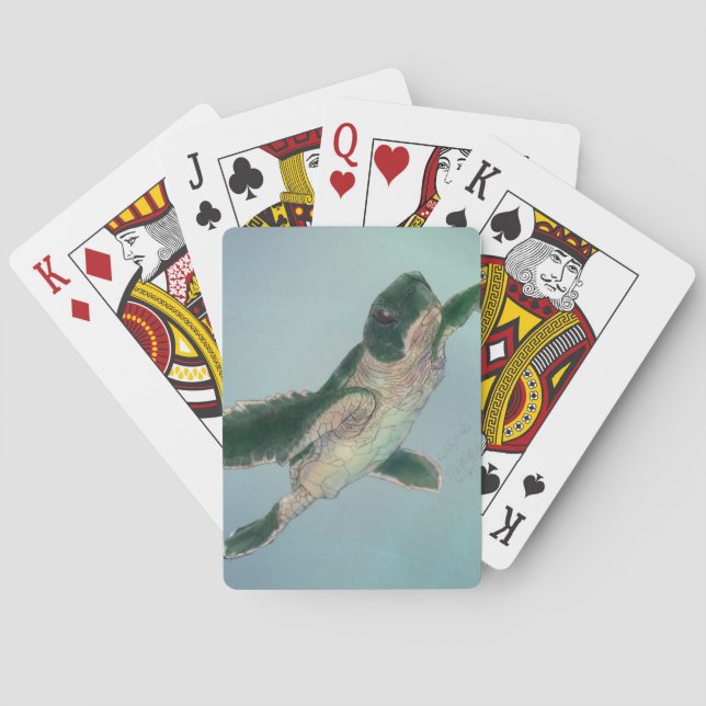 Baby Sea Turtle Playing Cards (Back)