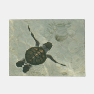 Baby Sea Turtle Swimming Out To Sea Doormat