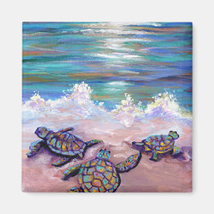 Baby Sea Turtles at the Beach Magnet