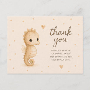 Baby Seahorse Baby Shower Thank You Postcard