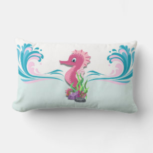 Baby Seahorse Pink Lumbar Pillow