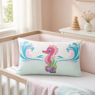 Baby Seahorse   Pink Lumbar Pillow