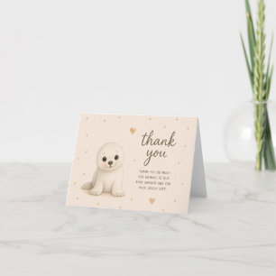 Baby Seal Cub Baby Shower Thank You Card
