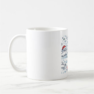 Baby Seal Santa Hat Cute Christmas Winter Art Coffee Mug