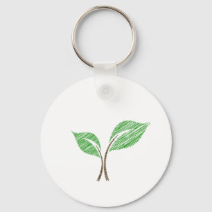 Baby seedling sketched key ring