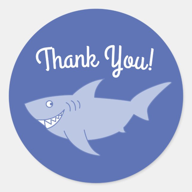 Baby Shark 1st Birthday Thank You Sticker Seals (Front)