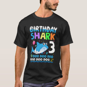 Baby Shark 3 Years Old 3Rd Birthday Doo Doo T-Shirt