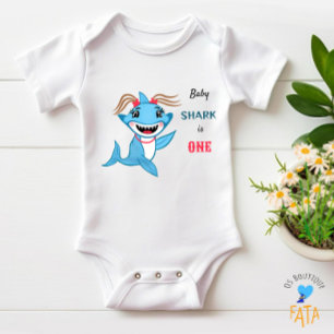 Baby shark baby bodysuit