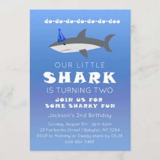 Baby Shark Birthday Party Invitation for Toddler