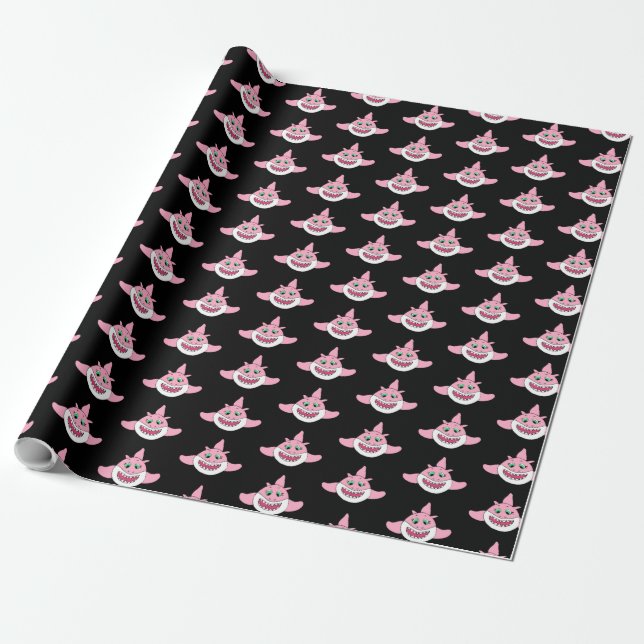 Baby Shark Birthday Wrapping Paper (Unrolled)