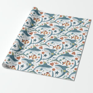 Baby Shark Boys Kids Birthday Favour Gift Wrapping Paper