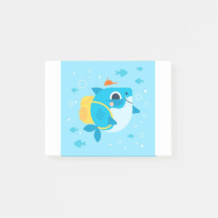 baby-shark-cartoon-style post-it notes