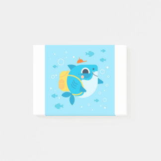 baby-shark-cartoon-style post-it notes
