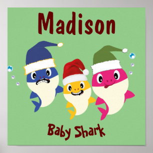 Baby Shark Festive Christmas Awesome  Poster