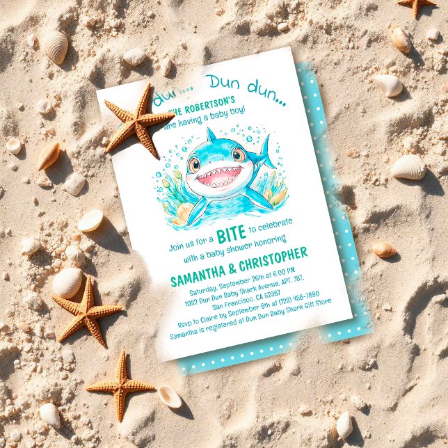 Baby Shark Ocean Under the Sea Boy Baby Shower Invitation (Creator Uploaded)