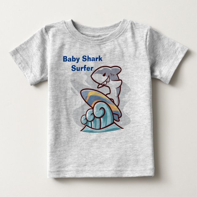 Baby Shark Surfer Baby T-Shirt (Front)