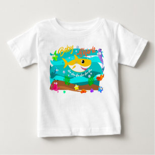 Baby Shark Swimming in Ocean with Fish Doo Doo Doo Baby T-Shirt